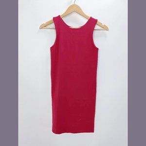 IMRIE Size XS Womens Round Neck Sleeve Less Muscle Tank Mini Dress in Red